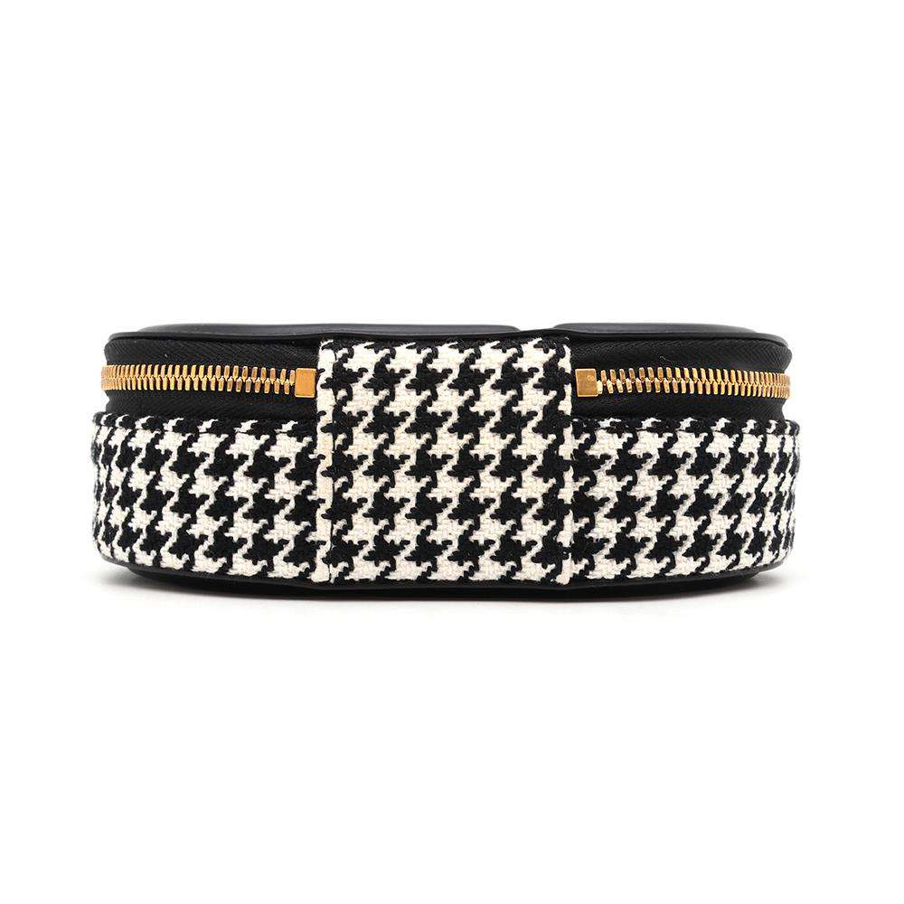 Dior Oval Camera Bag Houndstooth Black/WhiteS2201UZMF M911 Leather Cotton