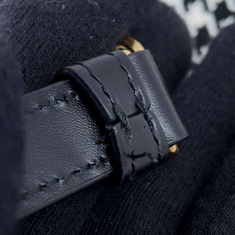 Dior Oval Camera Bag Houndstooth Black/WhiteS2201UZMF M911 Leather Cotton