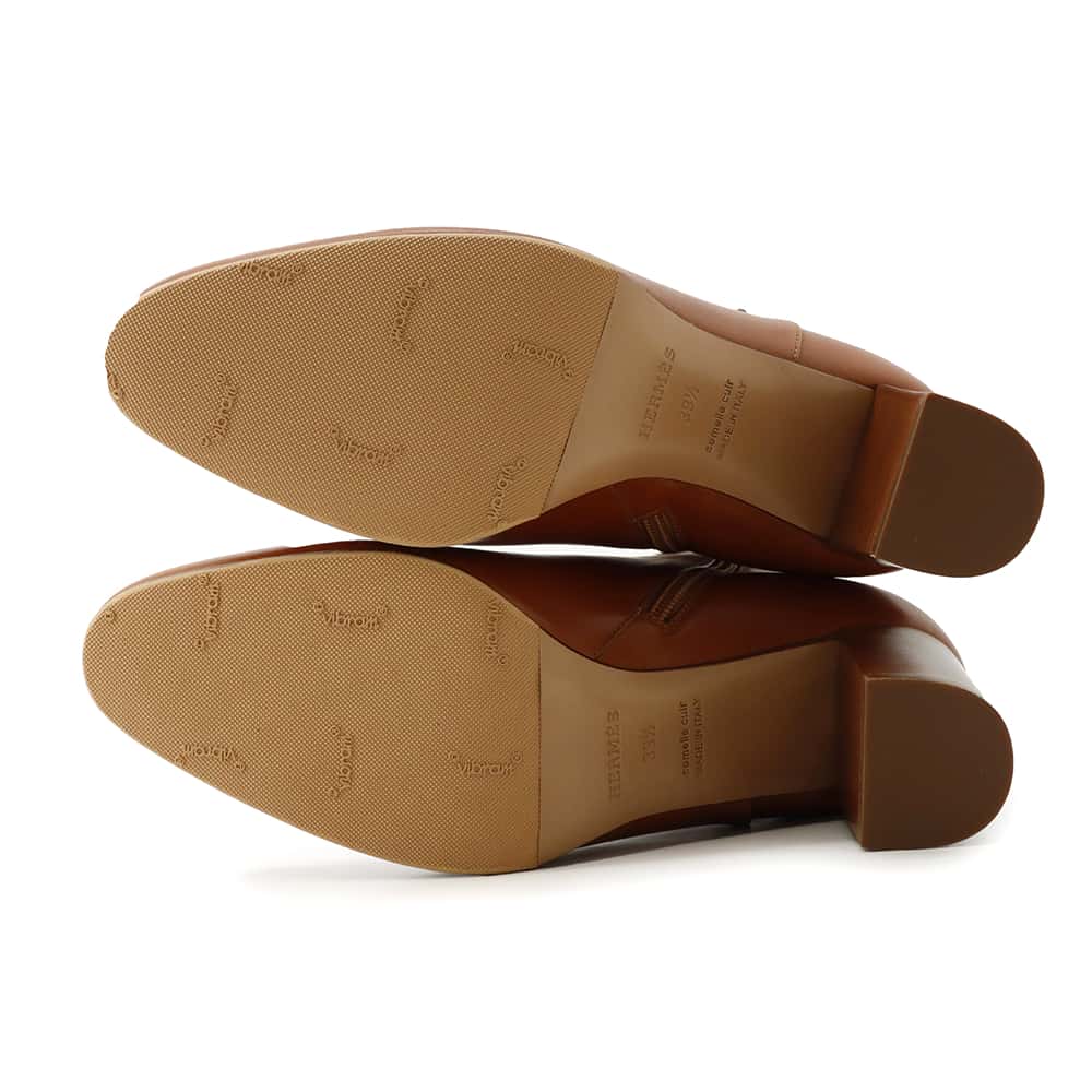 HERMES Saint Germain Boots Brown Calf Leather Size 39 1/2
