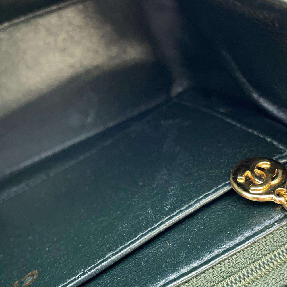 CHANEL Diana ChainShoulder Green Velour