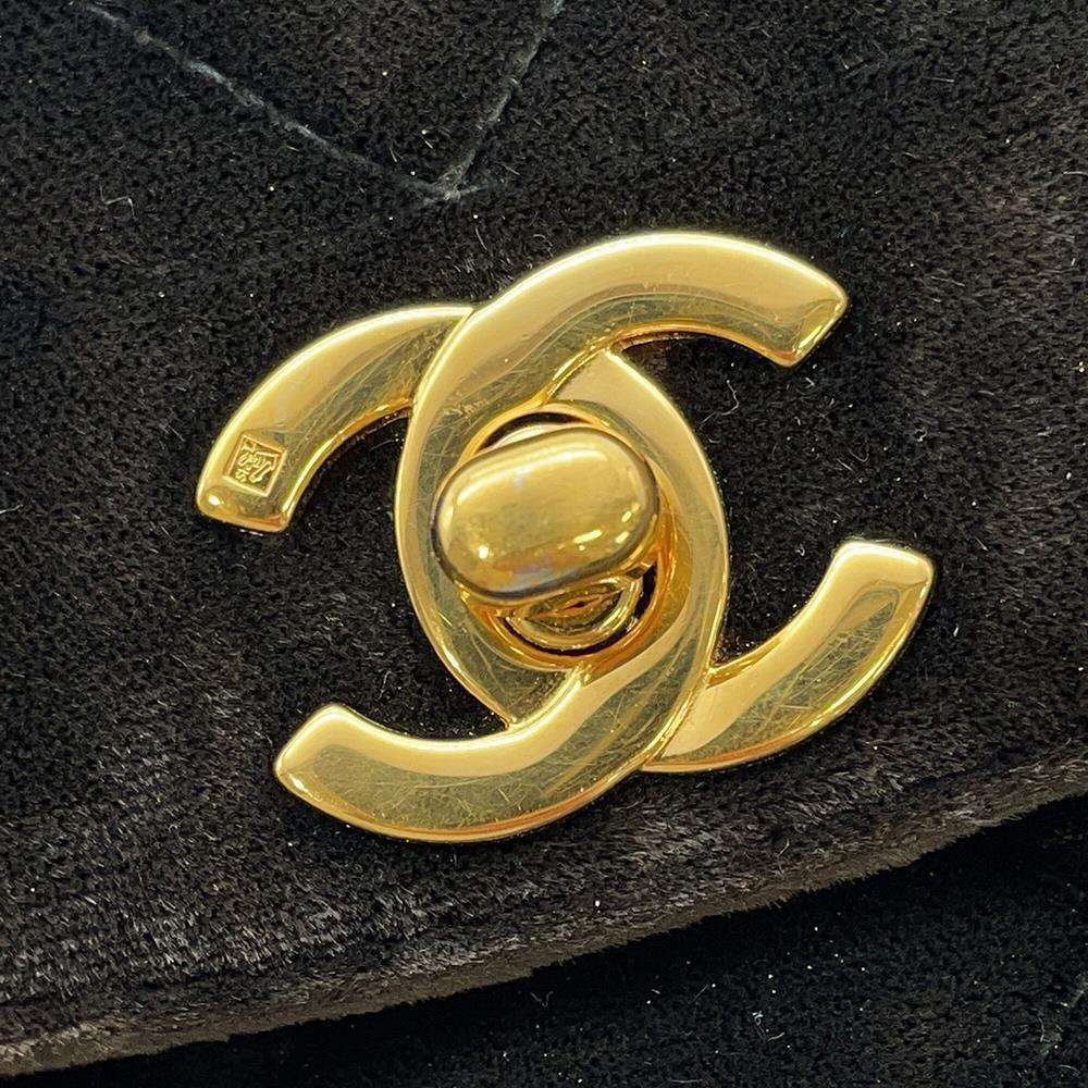 CHANEL Diana ChainShoulder Green Velour