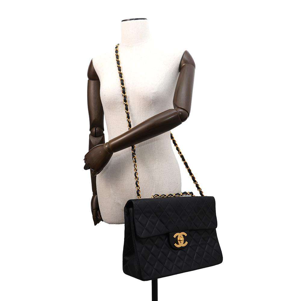 CHANEL Jumbo Matelasse ChainShoulder Bag BlackA01094 Lambskin Size 34