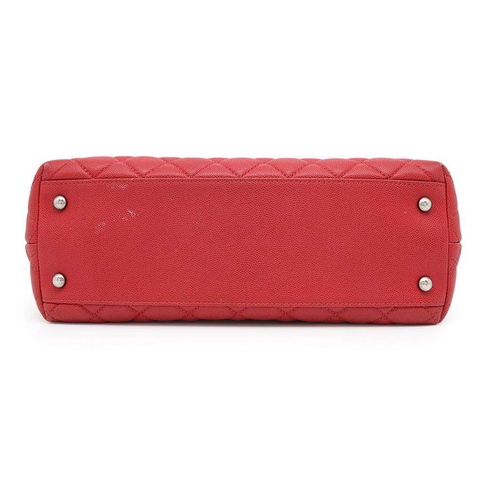 CHANEL Matelasse Coco Handle 29 RedA92991 Caviar Leather Size Large