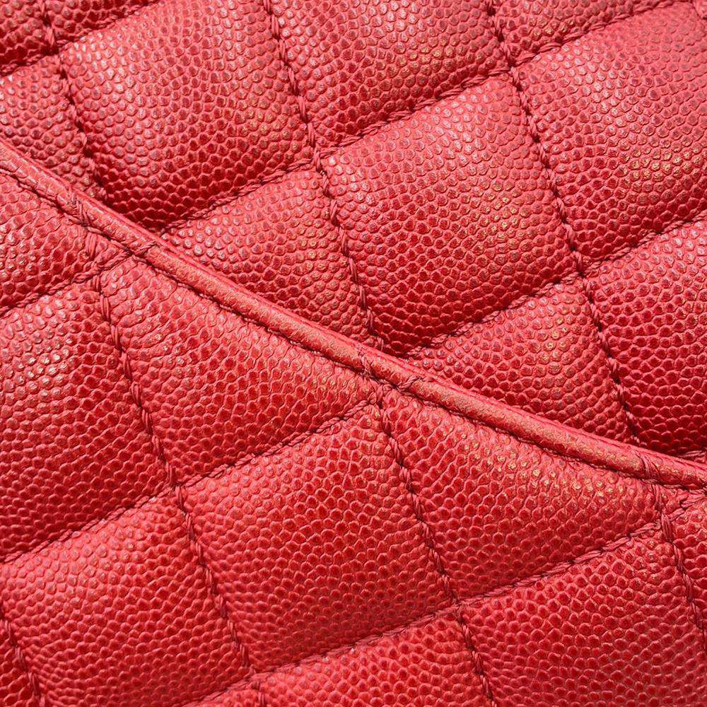 CHANEL Matelasse Coco Handle 29 RedA92991 Caviar Leather Size Large