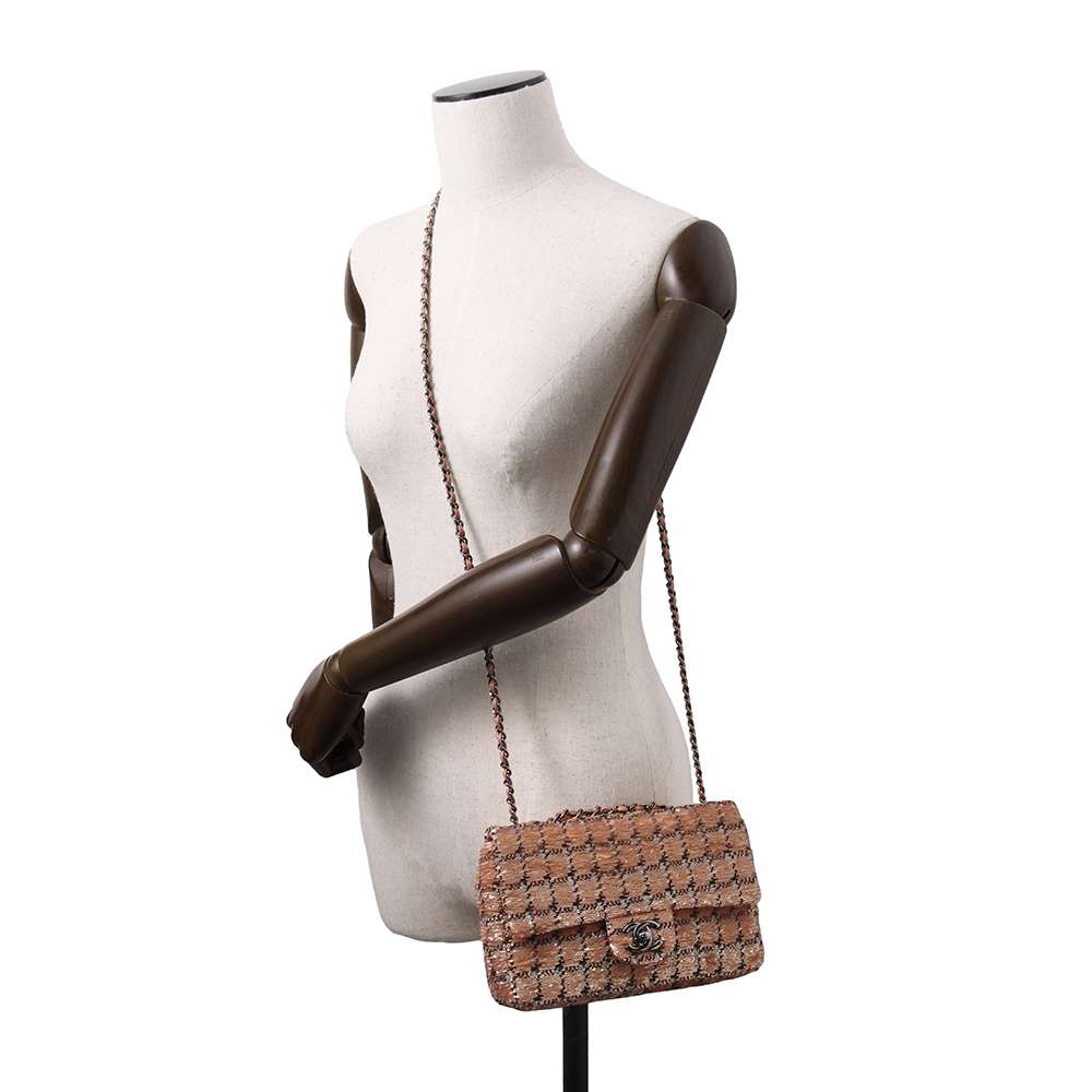 CHANEL CC Flap ChainShoulder Bag Pink Sequins Leather