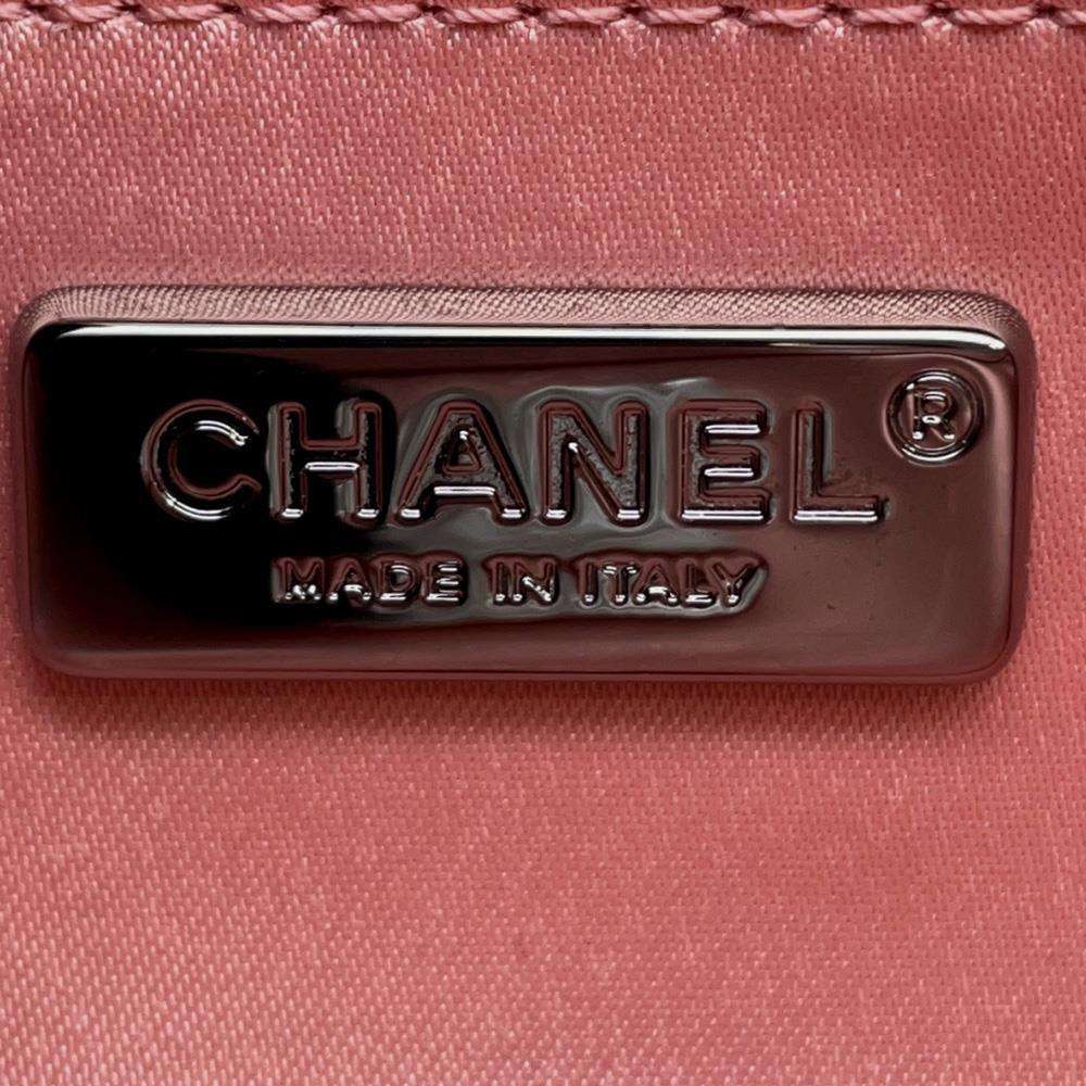 CHANEL CC Flap ChainShoulder Bag Pink Sequins Leather
