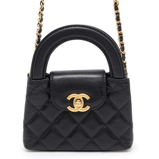 CHANEL Mini ChainClutch Shoulder Bag BlackAP3435 Aged Calf Leather