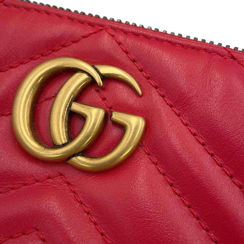 GUCCI GG MarmontShoulder Bag Red739166 Leather