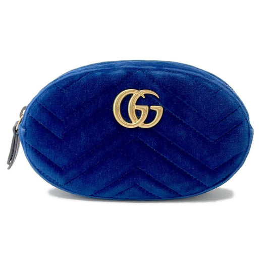 GUCCI GG Marmont Crossbody Bag Blue476434 Velour