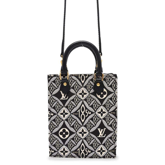 LOUIS VUITTON Petit Sac Plat NoirM80484 Monogram Jaguar SINCE 1854