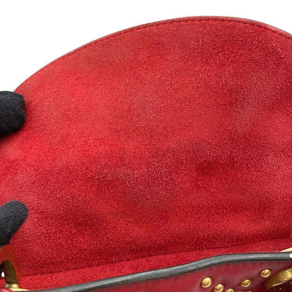 Dior Lady Dior Cannage Studded Sapple Satchel Bag 2017 Red Leather Size Mini