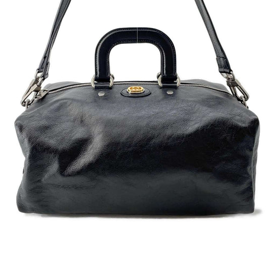 GUCCI Interlocking G 2way Boston Black587866 Leather