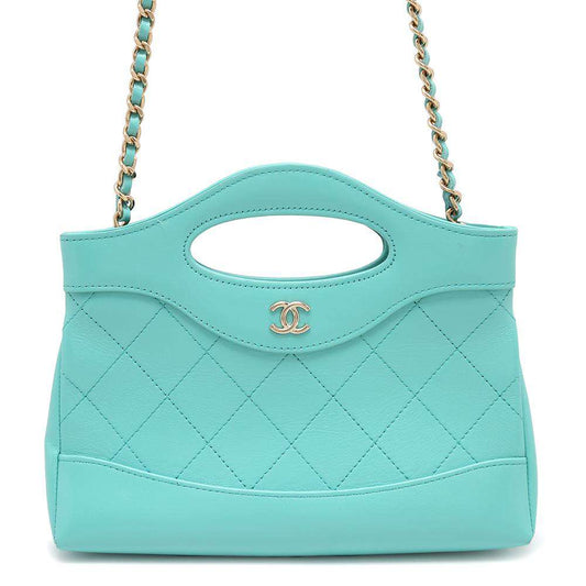CHANEL CHANEL31 Mini Shopping Bag Turquise BlueAP3656 Calf Leather