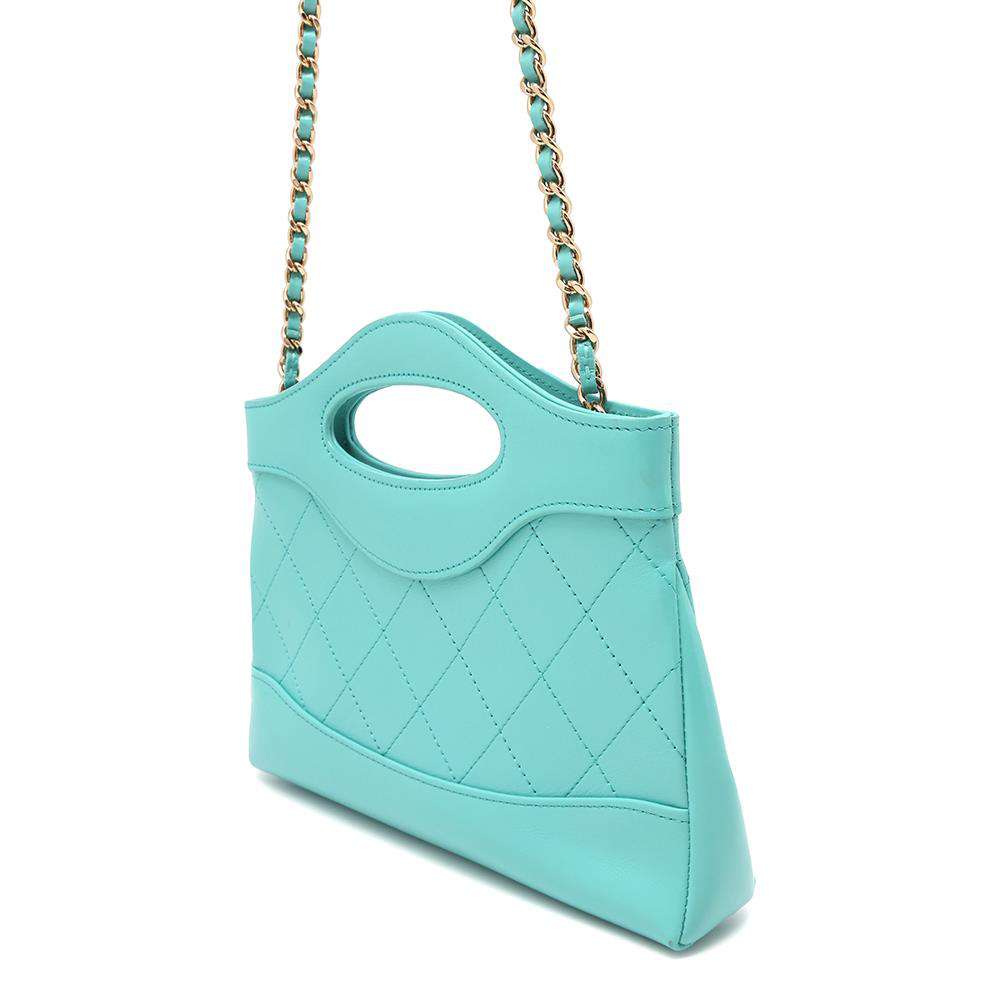 CHANEL CHANEL31 Mini Shopping Bag Turquise BlueAP3656 Calf Leather