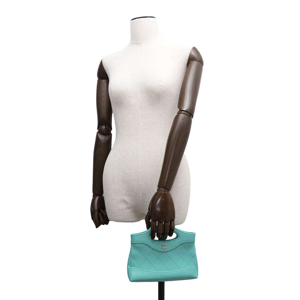 CHANEL CHANEL31 Mini Shopping Bag Turquise BlueAP3656 Calf Leather