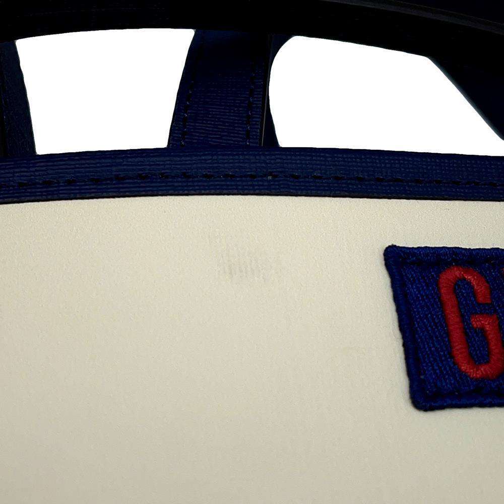 GUCCI Children's Cat 2WAY Tote Bag Ivory/Navy630542 PVC Coated Canvas Leather
