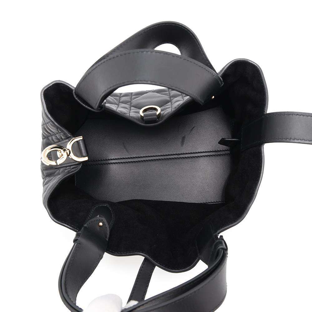 Dior TouJules Macrocannage Handbag BlackM2822OSHJ Calf Leather Size Small