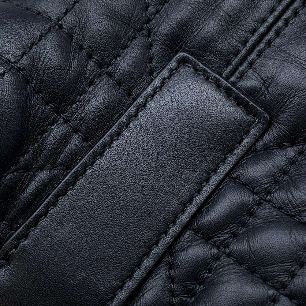 Dior TouJules Macrocannage Handbag BlackM2822OSHJ Calf Leather Size Small