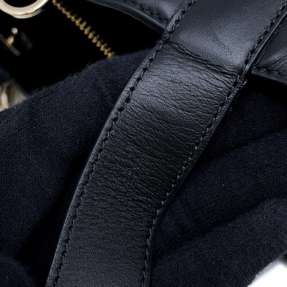 Dior TouJules Macrocannage Handbag BlackM2822OSHJ Calf Leather Size Small