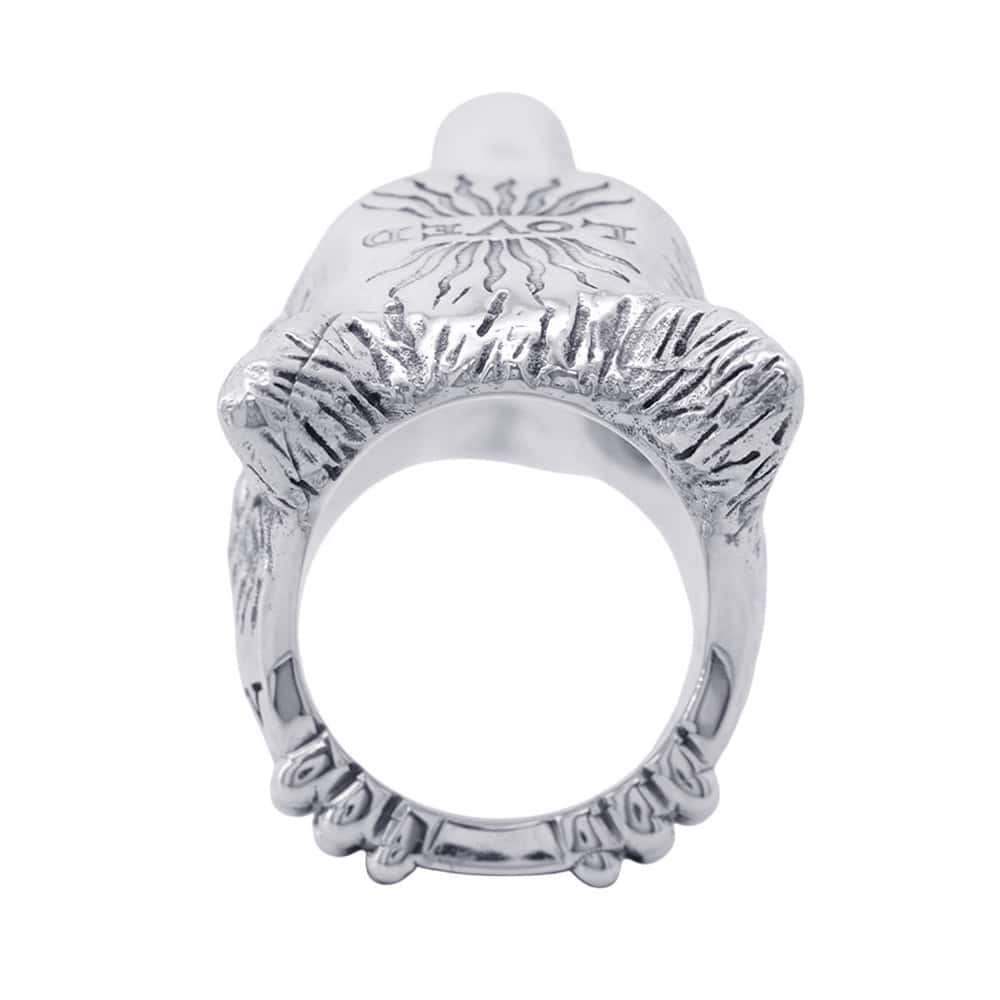 GUCCI Anger Forest Wolf Head Ring Size 19/#18476900 SV925