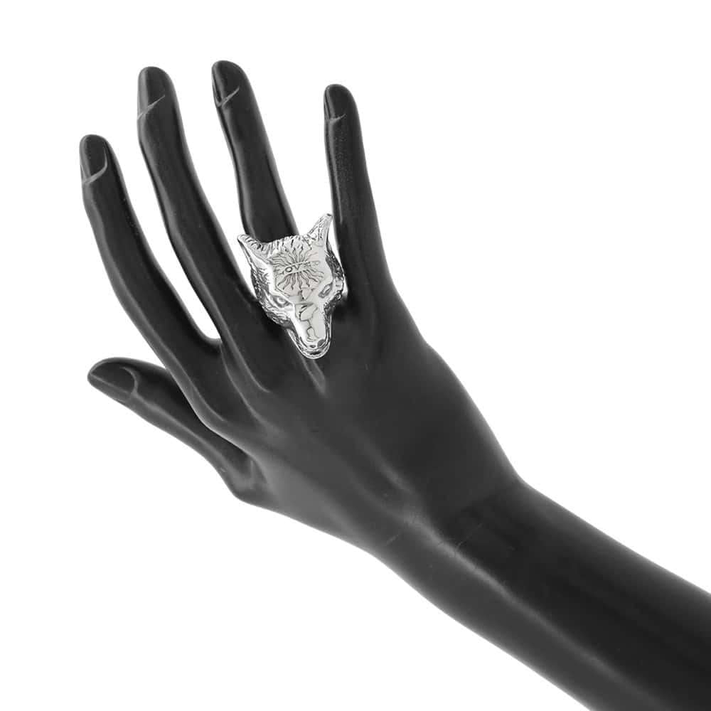 GUCCI Anger Forest Wolf Head Ring Size 19/#18476900 SV925
