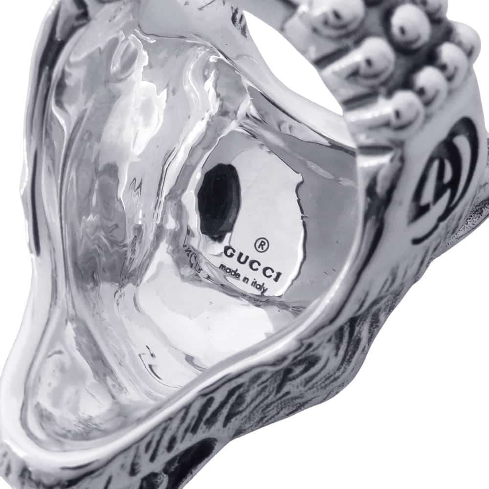 GUCCI Anger Forest Wolf Head Ring Size 19/#18476900 SV925