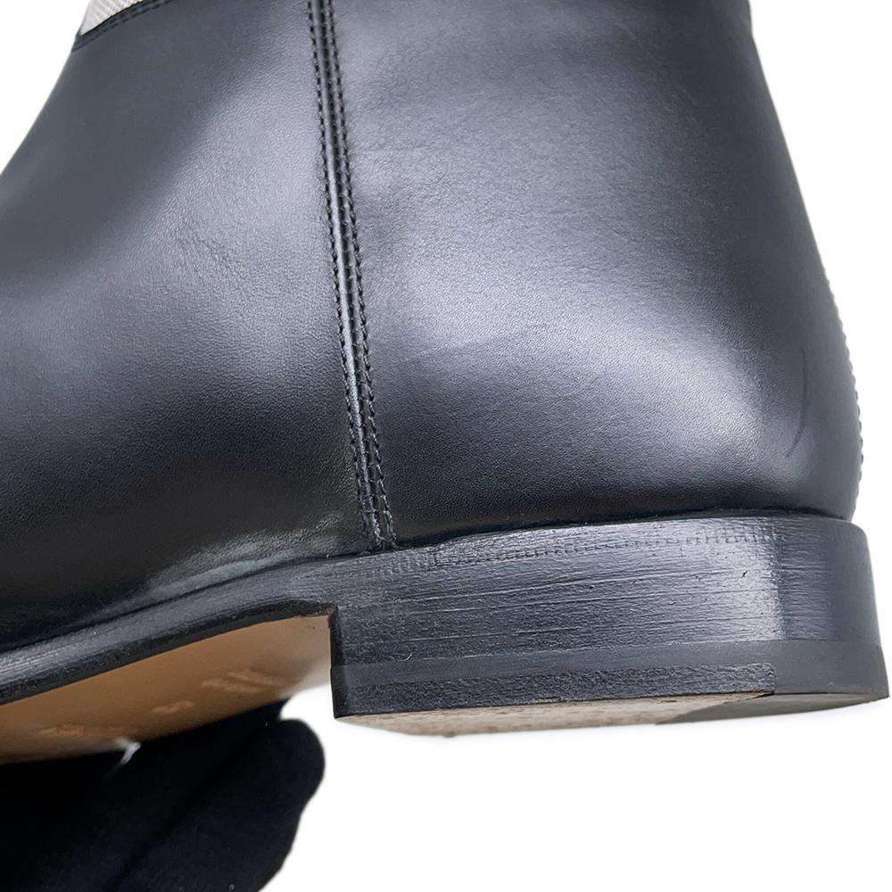 HERMES JumpingBoots Black Toile H Calf Leather Size 37