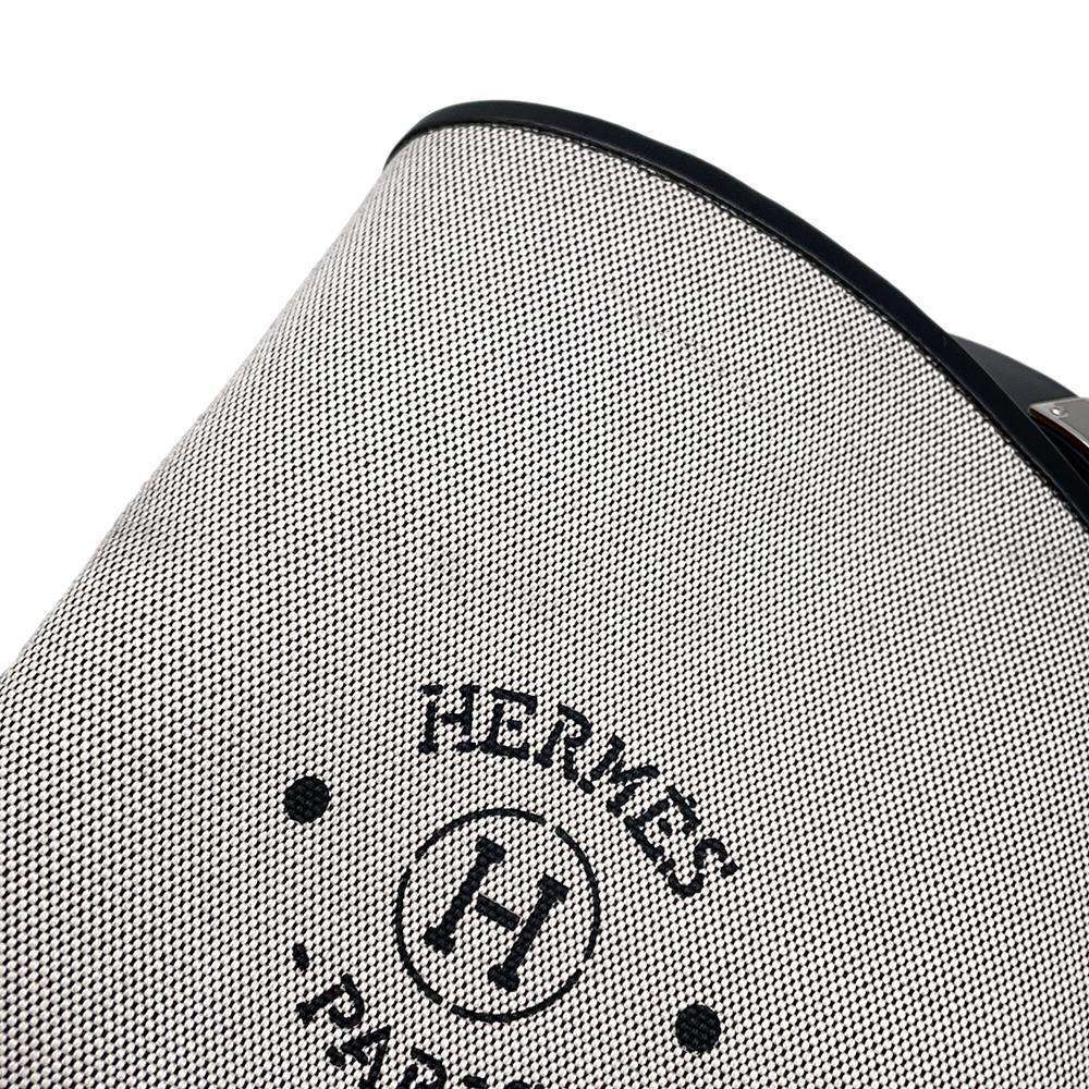 HERMES JumpingBoots Black Toile H Calf Leather Size 37