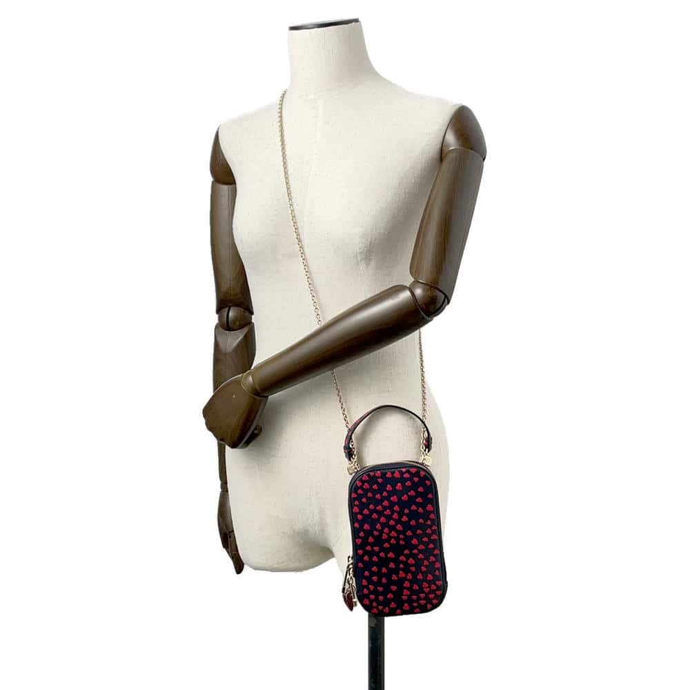 Dior Phone holder I LOVE Paris Navy/Red Leather