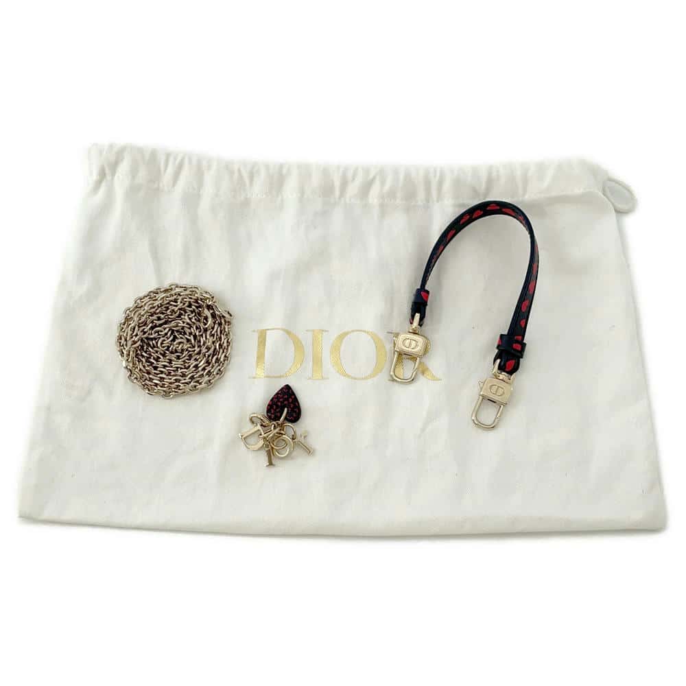 Dior Phone holder I LOVE Paris Navy/Red Leather