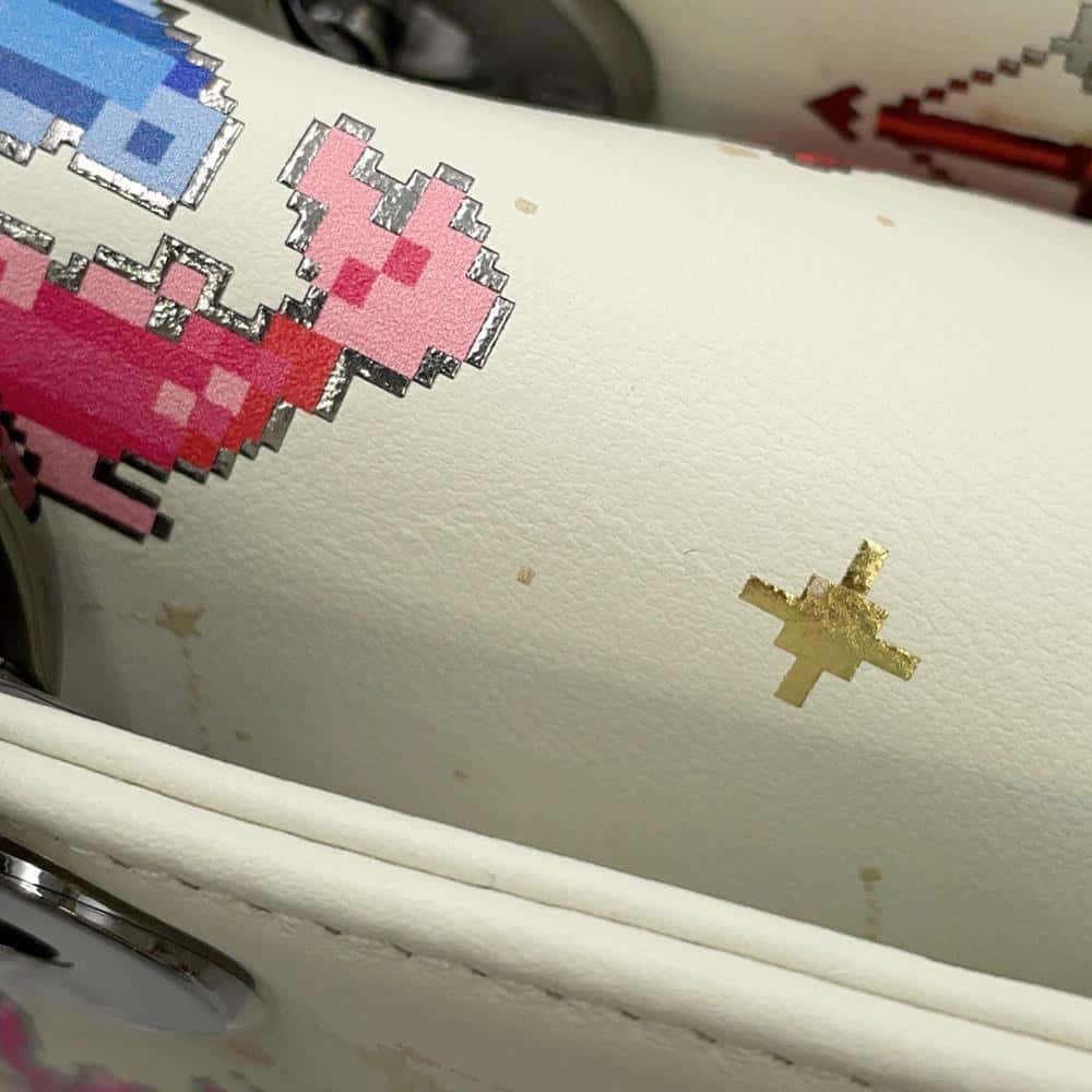 Dior Lady Dior 2WAY Handbag Constellation Ivory/MulticolorS0856BNER Leather Size Mini