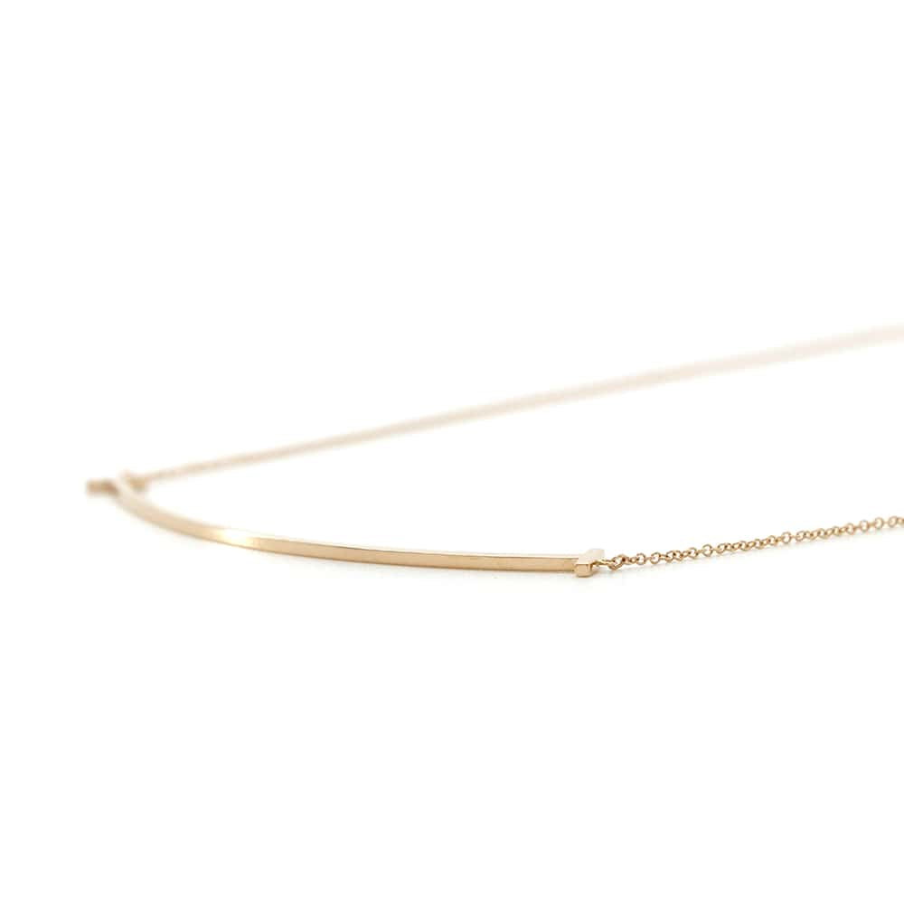TIFFANY&Co. T Smile Necklace Size Large60011651 18K Pink Gold