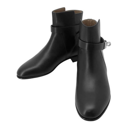 HERMES Short boots 《Neo》 BlackH162133Z Leather Size 34