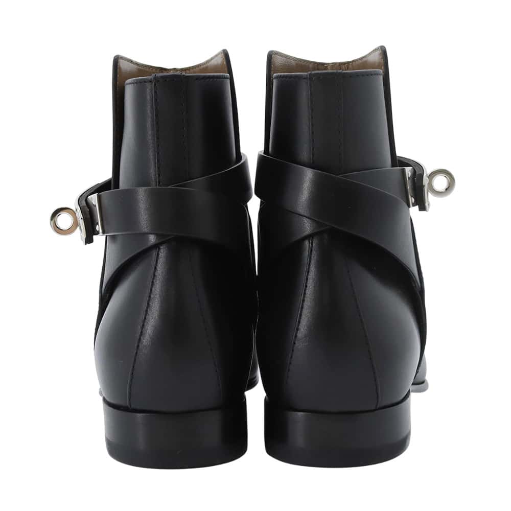 HERMES Short boots 《Neo》 BlackH162133Z Leather Size 34