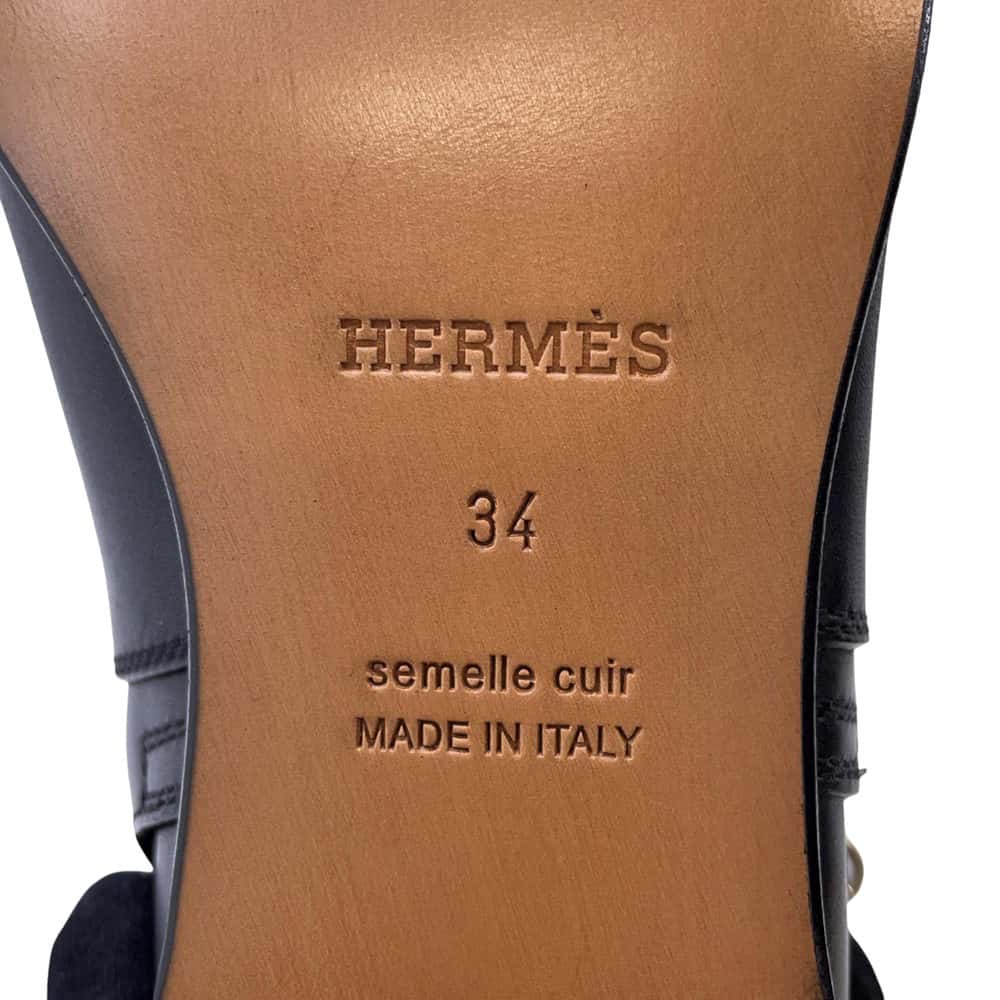 HERMES Short boots 《Neo》 BlackH162133Z Leather Size 34