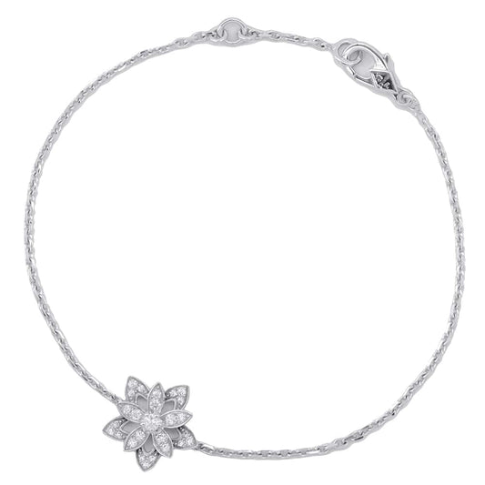Van Cleef & Arpels Lotus Bracelet Mini ModelVCARP1AB00 18K White Gold