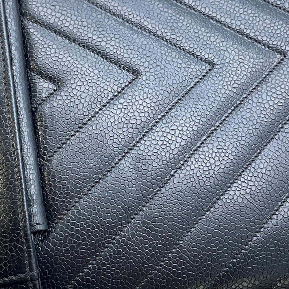 CHANEL Chevron 2way vanity Black Caviar Leather