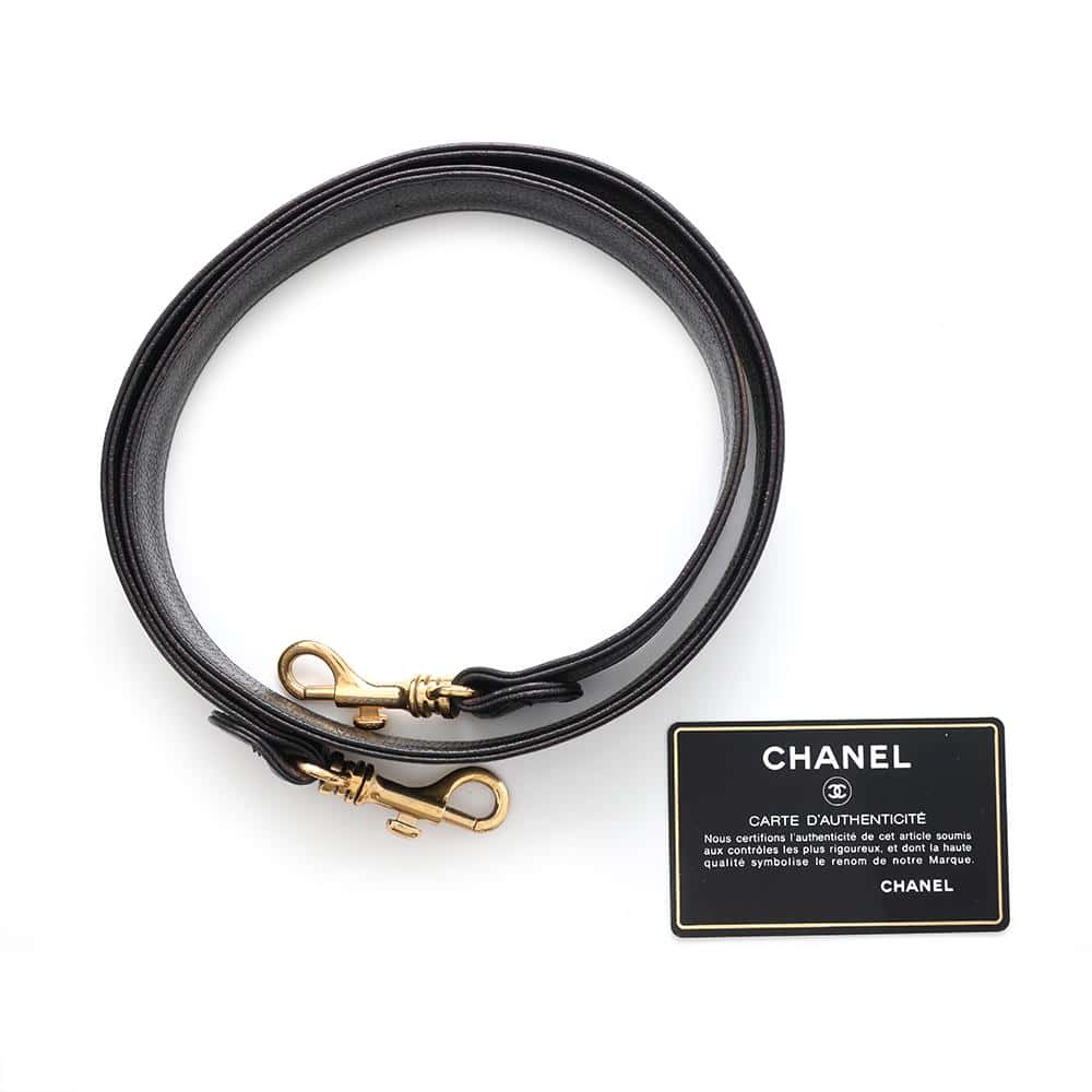 CHANEL Chevron 2way vanity Black Caviar Leather