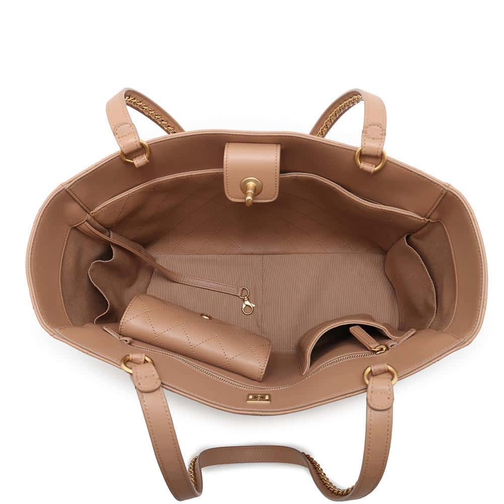 CHANEL Matelasse ChainShoulder Tote BeigeAS3508 Lambskin