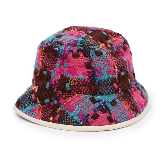 GUCCI Tweed spicy check bucket hat Size S(22") Multicolor728469 Wool 51% Acryl25% Nylon14% Mohair8% Polyester1% Cotton1%