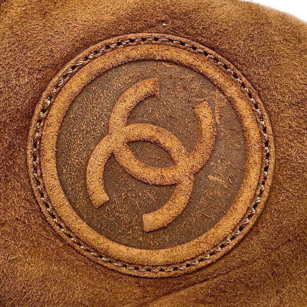 CHANEL Matelasse MoutonBoots CamelG26557 Suede Mouton Size 36