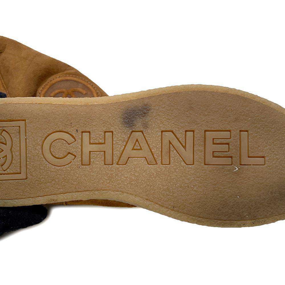 CHANEL Matelasse MoutonBoots CamelG26557 Suede Mouton Size 36