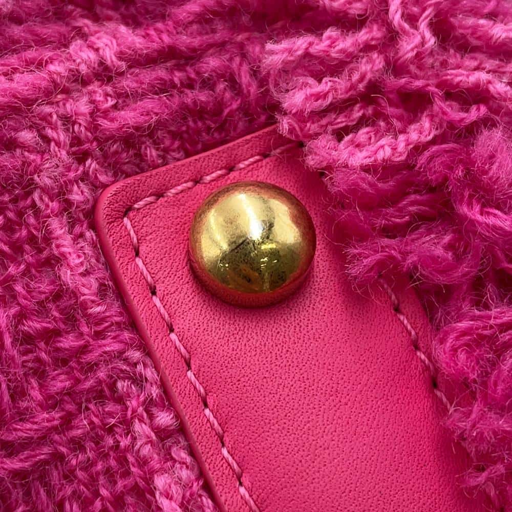 CHANEL Logo Zip Shopping Tote Bag PinkAS0977 Tweed Size Large