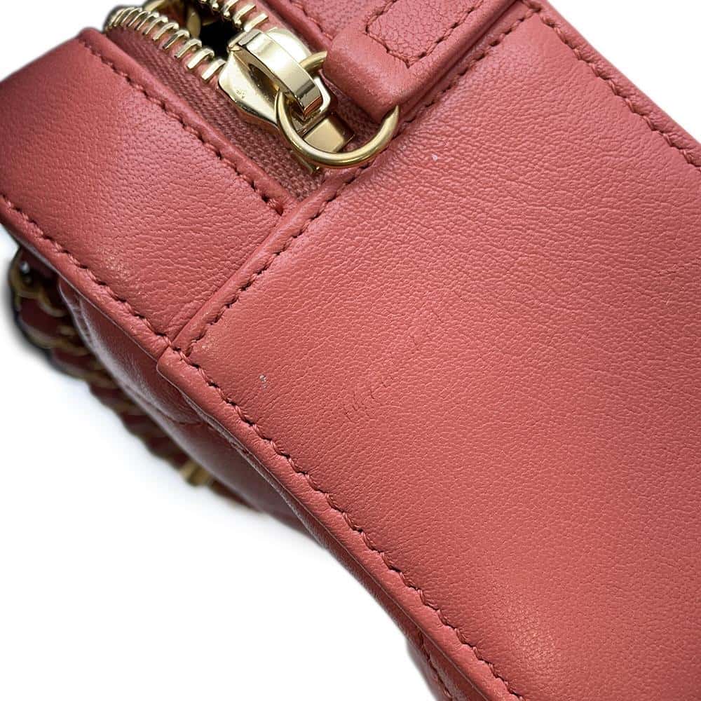 CHANEL Matelasse Camera Shoulder Bag Pink Lambskin