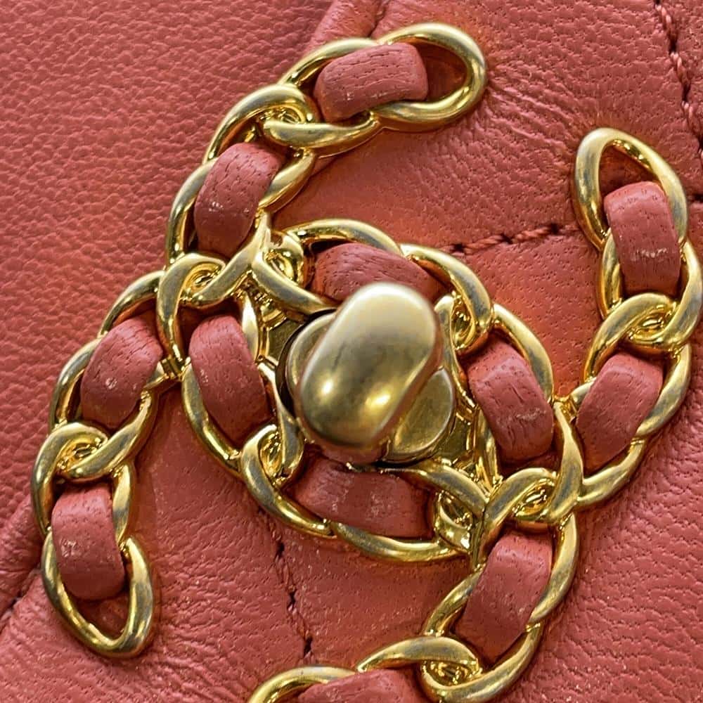 CHANEL Matelasse Camera Shoulder Bag Pink Lambskin