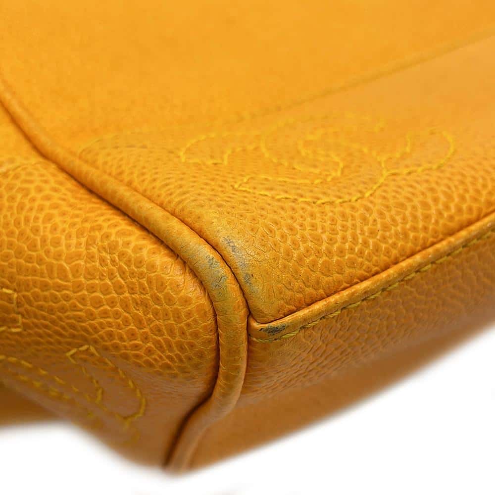 CHANEL Triple Coco ChainShoulder Yellow Caviar Leather