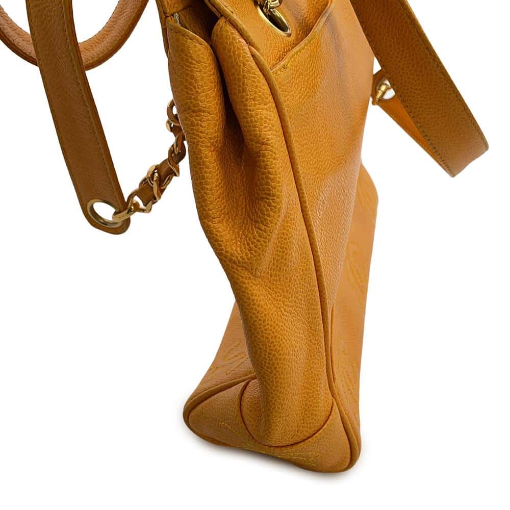 CHANEL Triple Coco ChainShoulder Yellow Caviar Leather