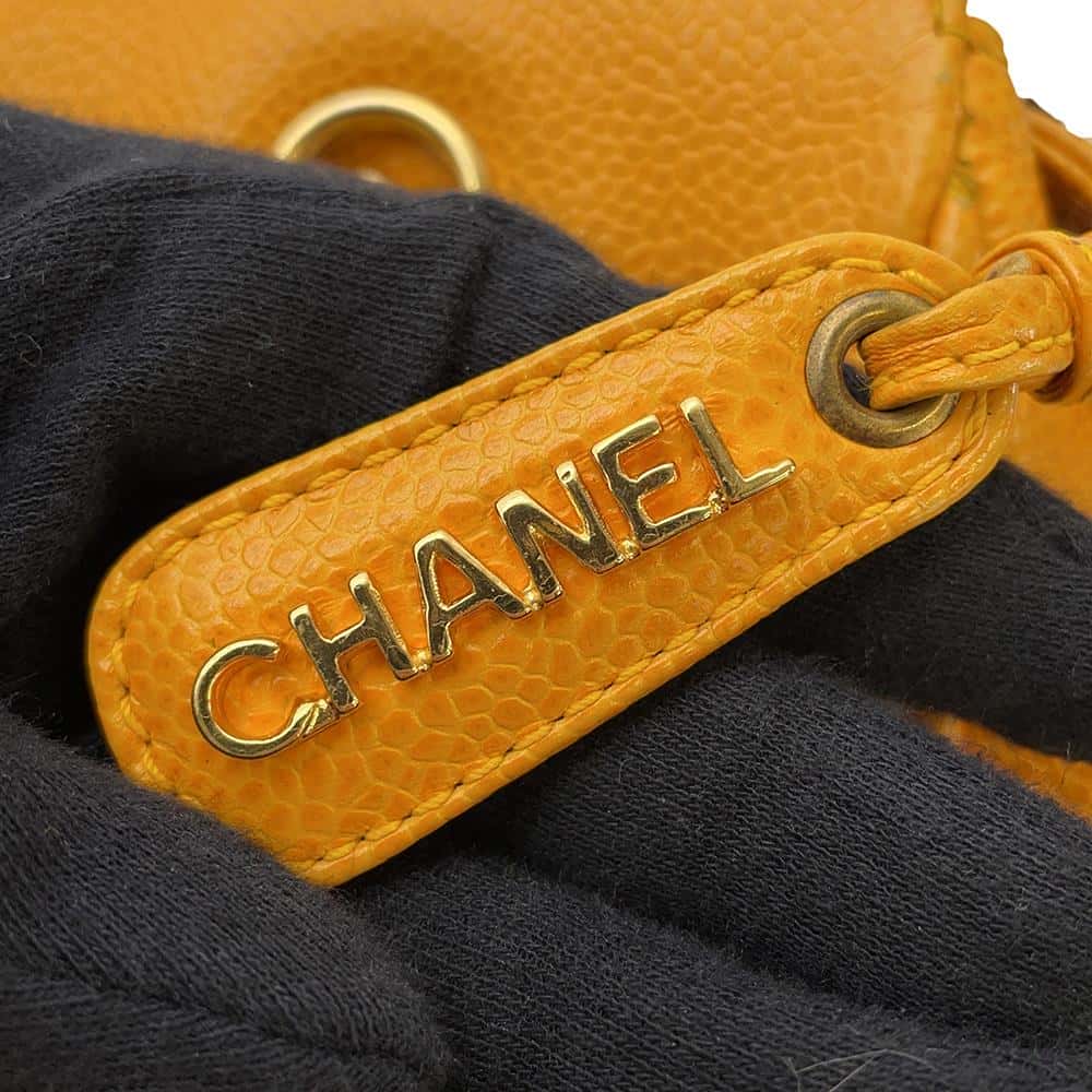CHANEL Triple Coco ChainShoulder Yellow Caviar Leather