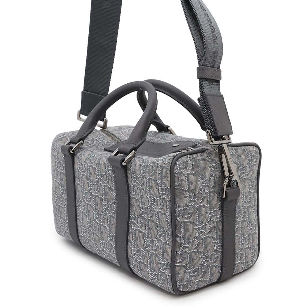 Dior Oblique 2WAY Travel Bag Rango 26 Gray1ADDU114DOS Jacquard Calf Leather Size Gray
