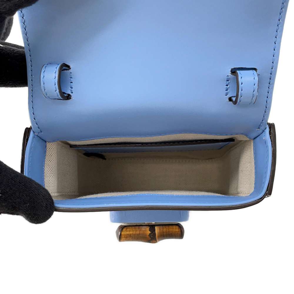 GUCCI Bamboo 3WAYBag Light Blue702106 Leather